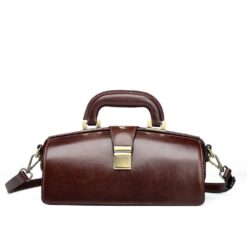 Genuine Leather Doctor Shoulder Bag Brown