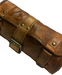 Handmade Genuine Leather Natural Brown Motorcycle | Bicycle | Bike Saddle Bag Cycling Bag Small Size Without Oil-Polish
