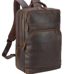 Leather Backpack Laptop Brown