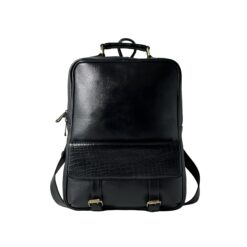 Genuine Leather Backpack Laptop Bag Black