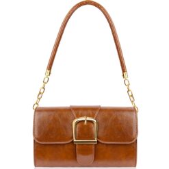 PU Leather Shoulder Bag Brown