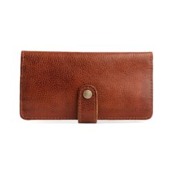 Leather Bifold Wallet Snap Nutmeg