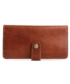Portland Leather Goods Women's Bifold Wallet – Slim Design with Secure Snap, 8 Card Slots & Interior Zipper Pocket – Nutmeg Large