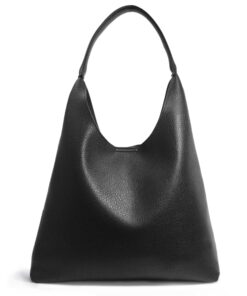 Hobo Bags for Women Soft Vegan Leather Shoulder Handbag Slouchy Tote Purses Black
