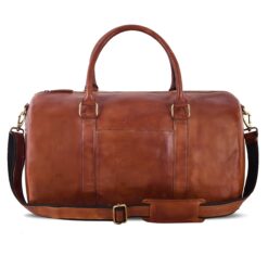 Leather Duffle Bag Vintage Tan
