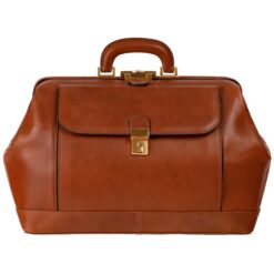 Leather Doctor Briefcase Bag Cognac Brown