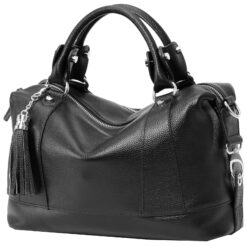 Genuine Leather Tote Bag Black