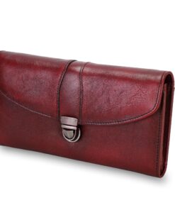 ORIREAL Women's Wallet Genuine Leather Wallet for Ladies Large Capacity Hand-Crafted Wallet Card Holder Purse Red-02